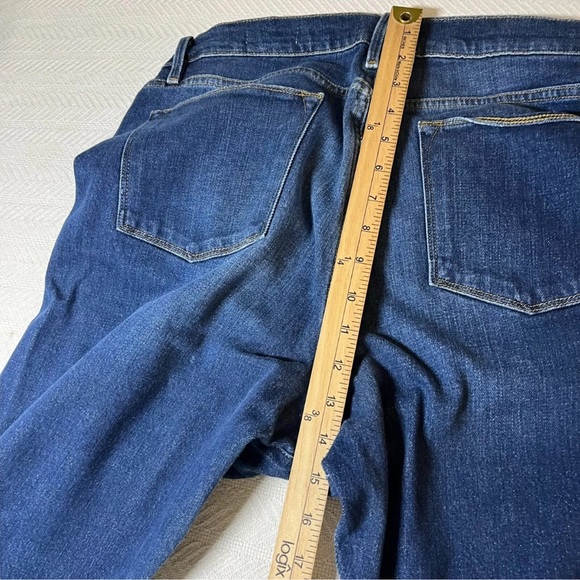 Frame Jeans Womens 32 x 27 Blue Le High Straight V-Cut Hem Dark Wash - Picture 15 of 16